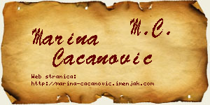 Marina Cacanović vizit kartica